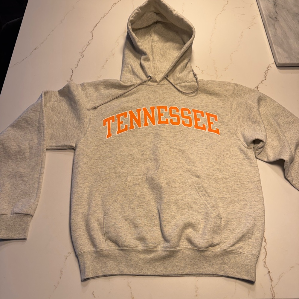 Champion Heather Gray Hoodie with Orange Tennessee Logo